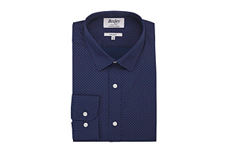 Navy printed shirt with red pattern - PHILBERT