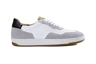 Beige Suede and White Men's Trainers - WONGARA