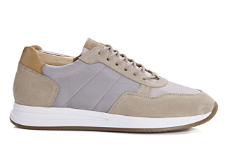 Beige suede and Taupe Men's Trainers - NIRRANDA