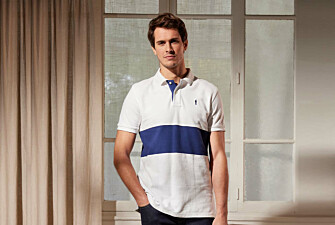 White and Navy Men's polo shirt - AURICK