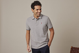 Grey Melange & Navy Men's polo shirt - ADNEY