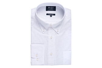 White long sleeve cotton linen shirt - COLTEN