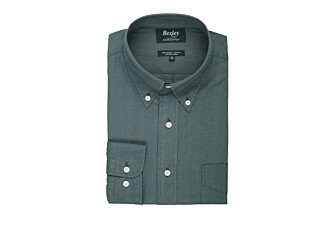 Dark Green long sleeve cotton linen shirt - COLTEN