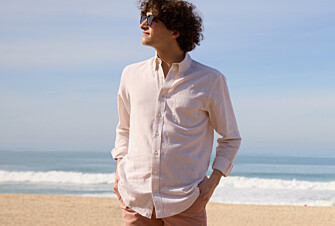 Ecru Chambray long sleeve cotton linen shirt - COLTEN
