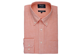 Light Orange Chambray cotton/linen shirt - COLTEN