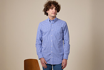 Shirt with white and light blue checks - CODELL
