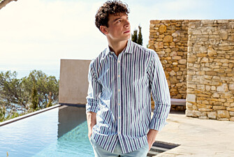 Navy & Green Stripped Shirt  - SIMONIN