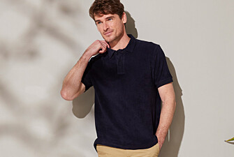 Navy Terry cloth Men's polo shirt - ANDRIAN