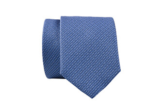 Ocean bleu & white Faux plain Silk Tie 