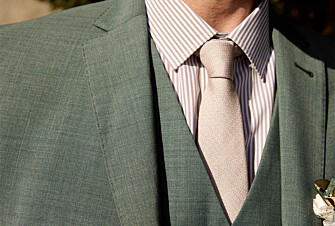 Silk Tie Faux Solid Beige and White