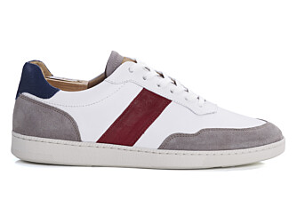 White grey and Red Men's leather Trainers - BERRINGA