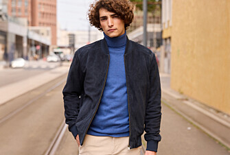 Navy Suede Leather Jacket - SEAN