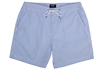 Men’s soft blue and white striped swim shorts - BRENTAN