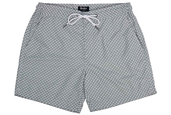Men’s sage green patterned swim shorts - BRENTAN