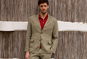Taupe Linen Blazer - LUBIN