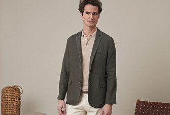 Dark Olive Linen Blazer - LUBIN