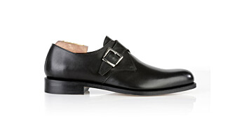Black Leather Buckle Shoes - BLOOMINGDALE SILVER PATIN