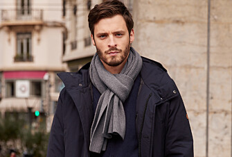 Taupe Grey Melange Lambswool Scarf