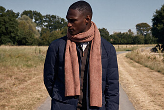 Men's rust mélange lambswool scarf