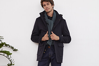 Navy Men's cashmere wool coat - GRELLAN