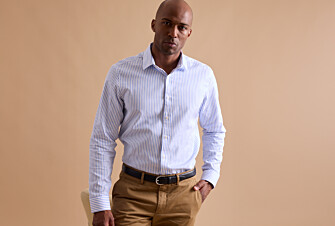White shirt with light blue stripes - LÉONEL 