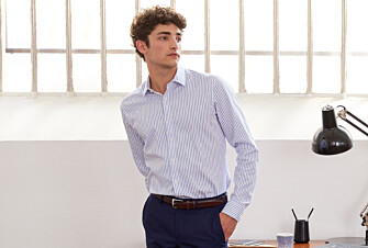 White shirt with blue stripes - LÉONEL