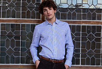 White shirt with navy stripes - LÉONEL
