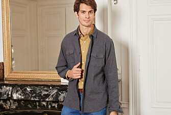 Anthracite Grey Flannel over shirt - ANGELIN