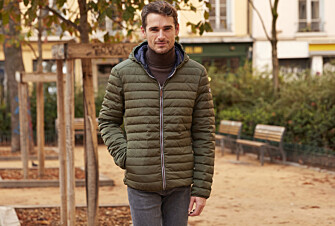 Men's Khaki Lightweight Hooded Down Jacket - SIVERT II