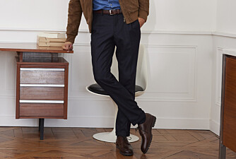 Dark navy Herringbone Men's dress trousers - Lelian
