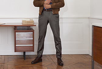 Dark Taupe Herringbone Men's smart trousers - Lelian