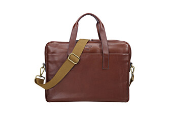 Cognac Men's leather satchel - HARWINTON