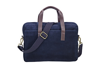 Navy velvet Men's leather satchel - HARWINTON