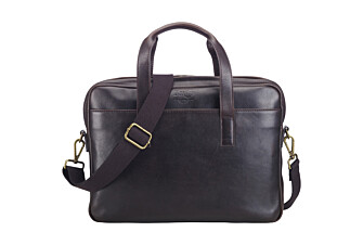 Dark Chocolate Men's leather satchel - HARWINTON