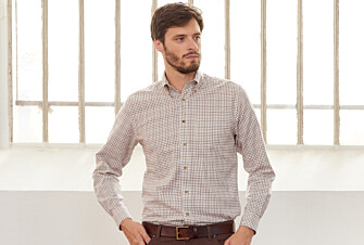 Soft Beige Twill shirt with checks - Chest pocket - BENETTH