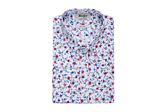 Blue red & Beige printed shirt - RODÉRIC