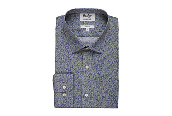 Blue & Beige printed shirt - ULDÉRIC