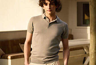 Taupe men's polo shirt - BRAIDEN