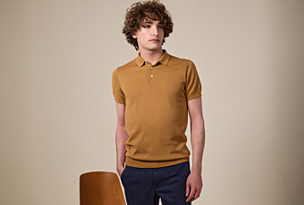 Men’s Dress Knit Polo Shirt  Camel - BRAIDEN