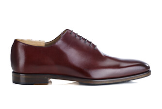 Bright Burgundy Men's Oxford shoes - Leather sole with pad - BELLAGIO PATIN
