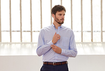 White Twill shirt with Blue checks - STELLAN 
