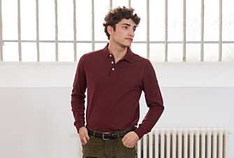 Burgundy Men's long sleeve polo shirt - ALEC II ML