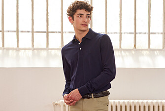 Navy Men's long sleeve polo shirt - ALEC II ML