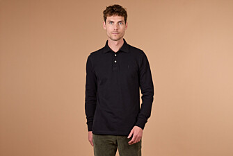 Black Men's long sleeve polo shirt - ALEC II ML
