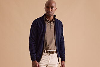 Men's navy wool cardigan - KANTHER