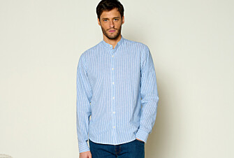 Blue vintage Chambray & White stripes seersucker shirt  - DALBERT