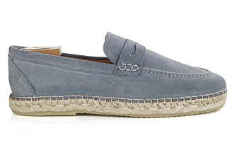 Suede Eucalyptus Men's Moccasins with espadrille sole - PANAREA