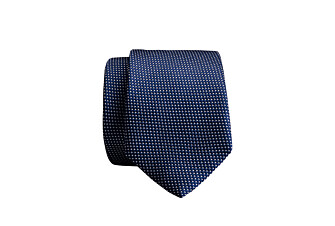 Prussian Blue Silk Tie with Ecru Micro dots