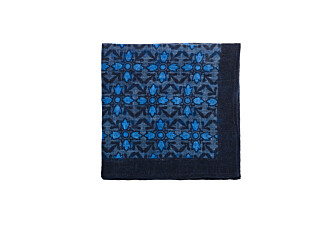 Navy & Blue Linen Pocket Square