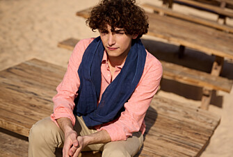 Men's navy cotton scarf 